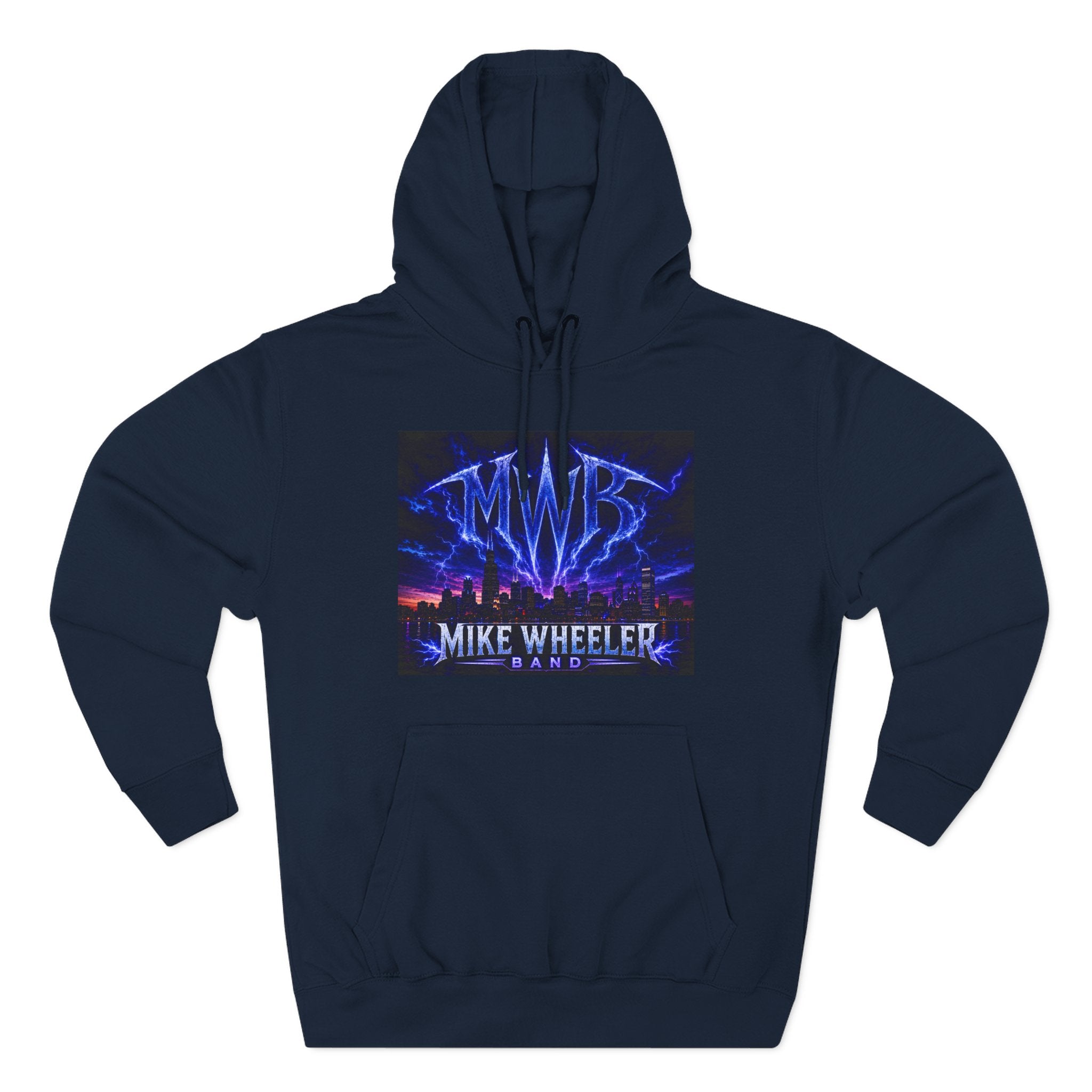 Mike Wheeler Band Hoodie - Electric Cityscape Logo Fleece Pullover