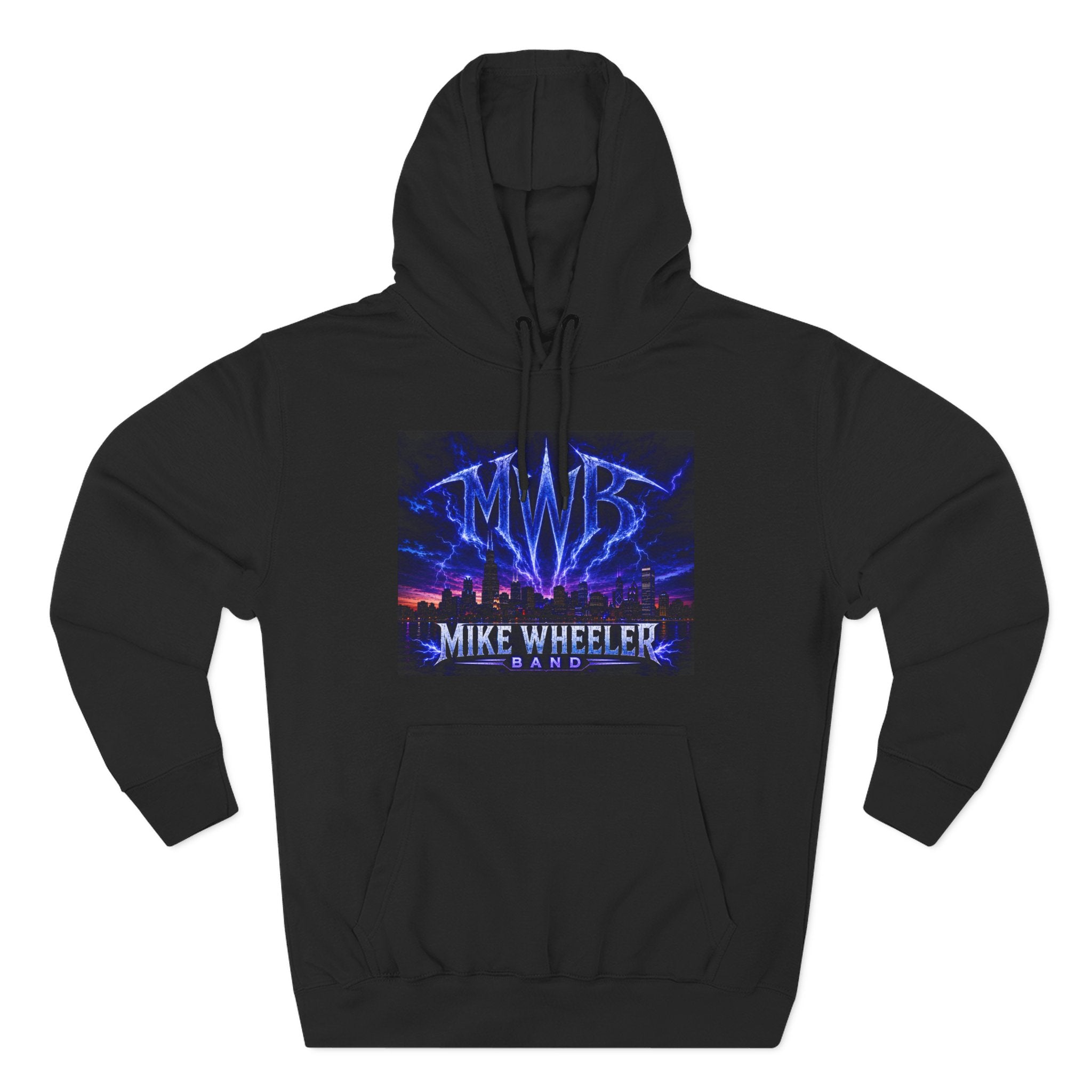 Mike Wheeler Band Hoodie - Electric Cityscape Logo Fleece Pullover