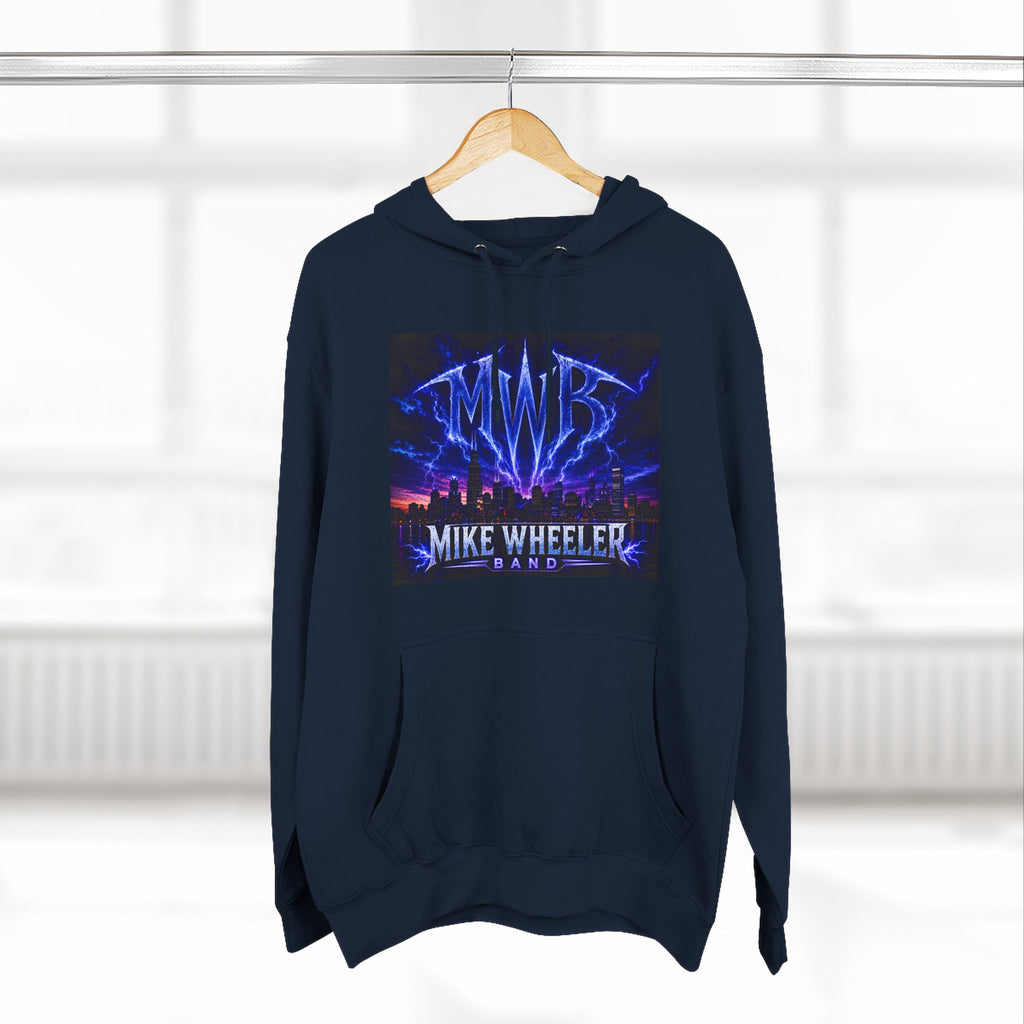 Mike Wheeler Band Hoodie - Electric Cityscape Logo Fleece Pullover