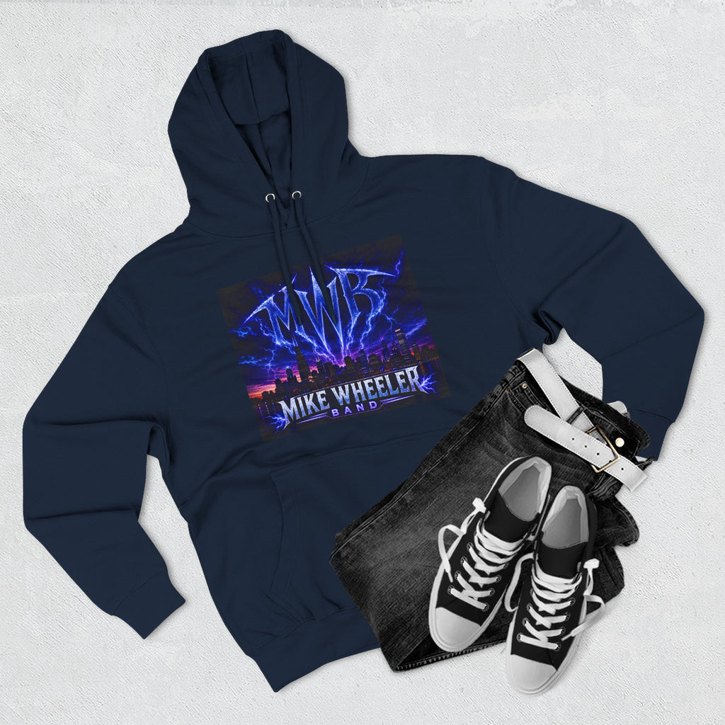 Mike Wheeler Band Hoodie - Electric Cityscape Logo Fleece Pullover