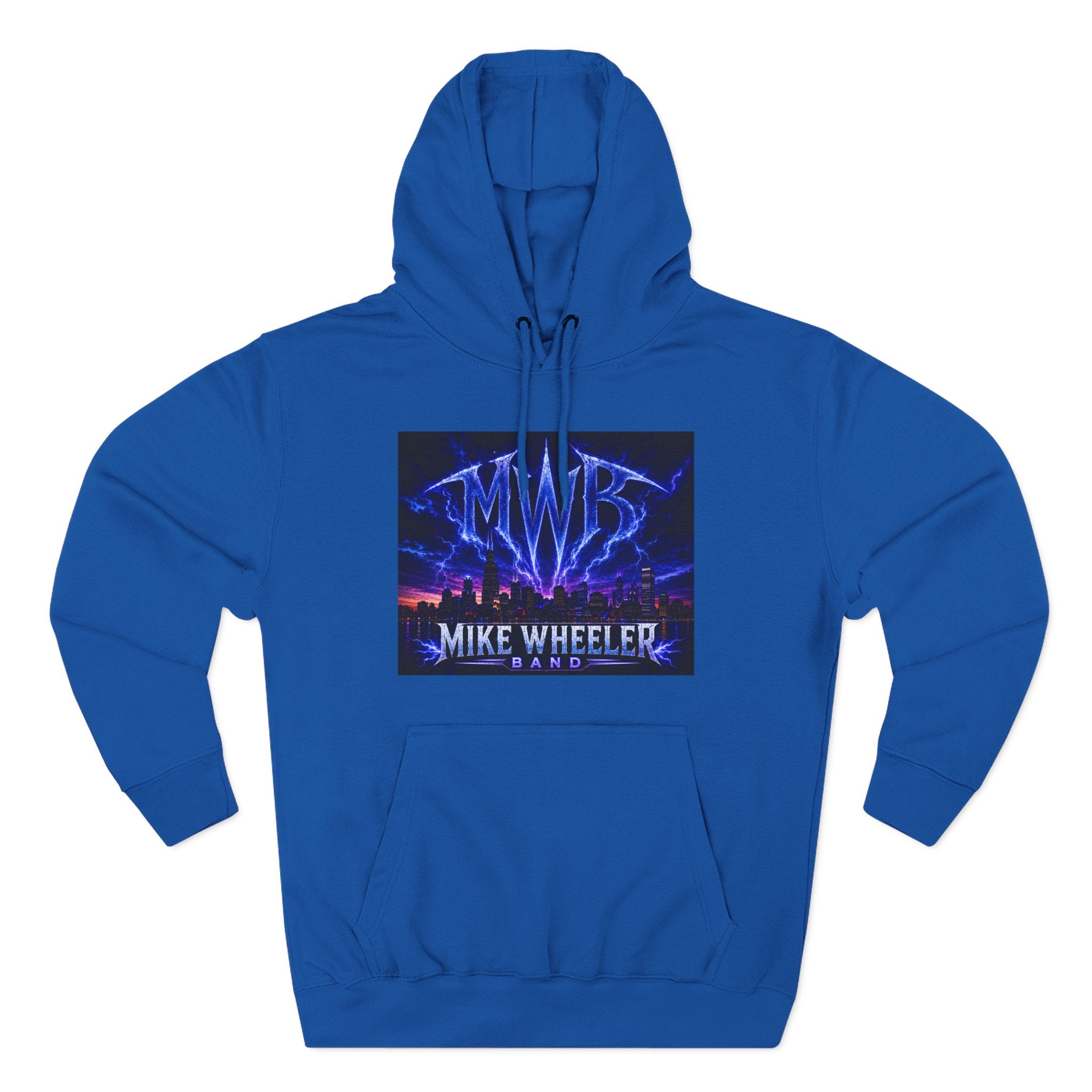 Mike Wheeler Band Hoodie - Electric Cityscape Logo Fleece Pullover